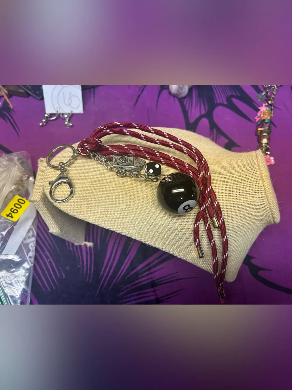 NWOT piper•k Feeling Lucky Keychain with 8-Ball & Cards